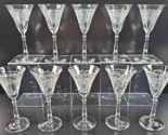 (10) Bryce 854-4 Sherry Glasses Set Vintage Clear Floral Optic Stemware ... - $118.47