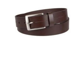 Goodfellow &amp; Co Mens 32mm Cut Edge Belt With Stitch Detail L 36-40 Brown - £4.33 GBP