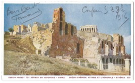 GREECE ATHENS postcard, ODEON OF HERODES ATTICUS ACROPOLIS, c1916, Aspiotis - £5.46 GBP