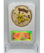 Pokemon Gold Pikachu Collectible Coin With Case - £15.63 GBP