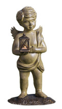 Cherub Hand Painted Aluminum Garden Lantern Statue - £185.34 GBP