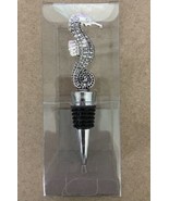 CBK  Seahorse Metal Bottle Stopper Chrome Colored Gift box 4.75 inches long - £7.37 GBP