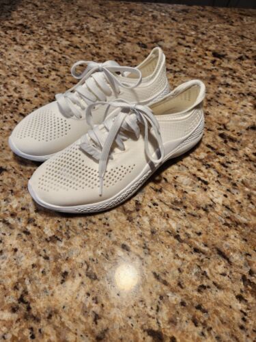 Crocs Women&#39;s LiteRide 360 Pacer Sneakers Almost White Ivory Shoes Size 9.0 - $34.65