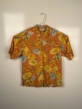 Tommy Bahama Hawaiian Shirt-Sz. M-Salmon-Floral-Silk - £56.13 GBP
