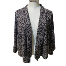 Forever 21+ Plus Sizes Animal Leopard Print Open Front Cardigan Cuffed S... - £21.62 GBP