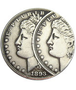 US 1893S Morgan Dollar Two Faces Error Silver Plated Coin - £7.87 GBP