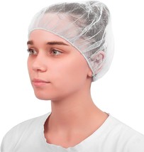 White Nylon Hair Nets 18&quot; Pack of 100 Disposable Hairnets for Food Service - £17.61 GBP