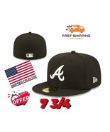 MLB  Atlanta Braves 59FIFTY 5950 Men&#39;s Size 7 3/4 Fitted New Era Hat Cap - £20.28 GBP