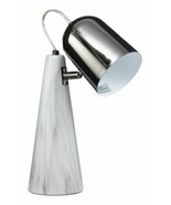 Ceramic Contemporary Cone Task Table Lamp Faux Carrara Marble Base Black... - $69.43 CAD