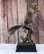 Electroplated Pewter Silver Bald Eagle With Open Wings Soaring Over Tree... - £121.87 GBP