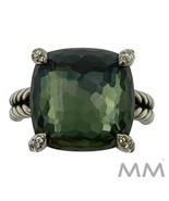 Pre-Owned David Yurman Green Orchid and Diamond Cable Ring Sterling Silv... - €686,84 EUR