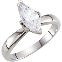 Marquise Diamond Ring 14k White Gold (0.98 Ct E I1 Clarity) GIA  - £1,907.77 GBP