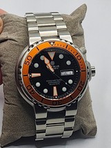 Deep Blue Sun Diver 3 Automatic 1000M Dive Watch 4305 Black &amp; Orange Hel... - $242.55