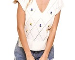 Ces Femme Ashley Floral Embroidered Sweater Vest Size L - $29.70