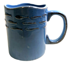 Style Eyes Blue Coffee Mug Fish School Collection by Baum Scalloped Rim - £16.73 GBP