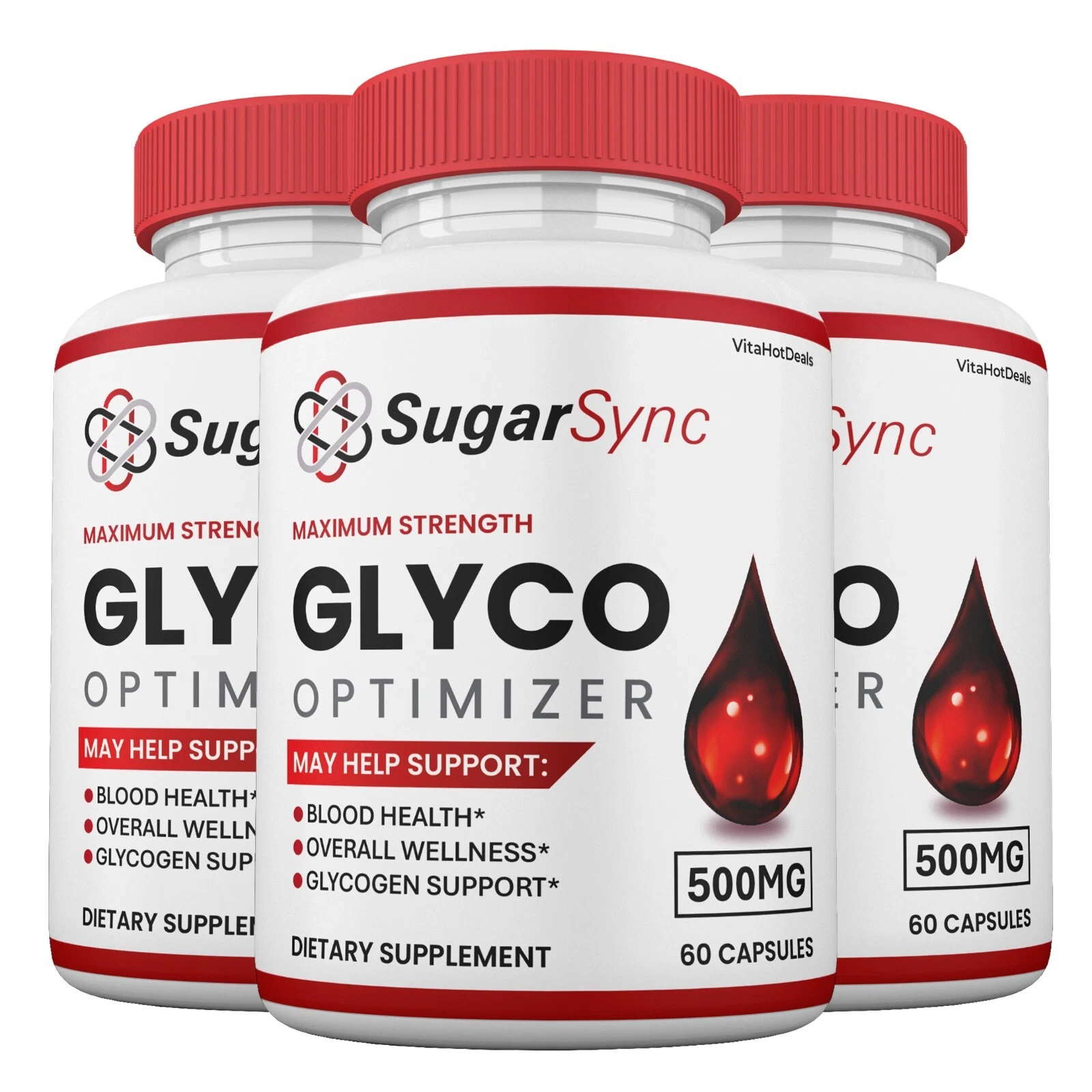 3 SugarSync Glyco Capsules Advanced Strength Natural Glyco Support Suppl... - €59,62 EUR