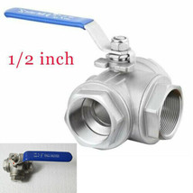Brand new Stainless Steel  1/2Inch DN15 Valve Ball Valve Threaded T-type - $22.66