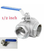 Brand new Stainless Steel  1/2Inch DN15 Valve Ball Valve Threaded T-type - $30.99 CAD