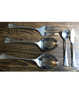 YAMAZAKI/MORRISON Stainless Flatware Beaded Bands Serving Pieces - £19.60 GBP