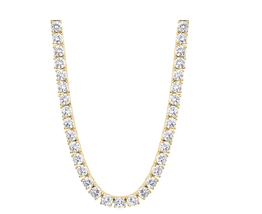 ADIRFINE 18K Gold Plated Cubic Zirconia Choker 16” Tennis Necklace - £51.01 GBP