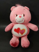 Care Bears Love a lot Bear Plush pink red hearts teddy stuffed animal 2002 10&quot; - £6.98 GBP