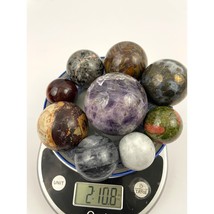 2.11 LB Natural Quartz Sphere Stone Polished Crystal Balls Mixed Lot 9x - £40.24 GBP