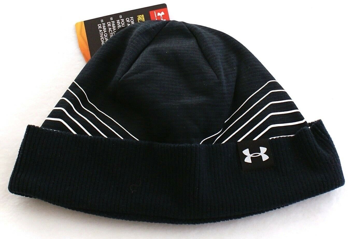 Under Armour Coldgear Reactor Black & White Beanie Youth Girl's One Size NWT - £20.58 GBP
