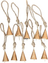 Rustic Farmhouse Bells - 10 Cone Rough Hewn Gold Bells  2 Inch - Shabby Chic Cow - £14.11 GBP