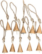 Rustic Farmhouse Bells - 10 Cone Rough Hewn Gold Bells  2 Inch - Shabby ... - £14.38 GBP