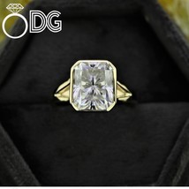 Bezel Set Radiant Cut Moissanite Engagement Ring Elegant Solitaire Weddi... - $4,170.00 MXN