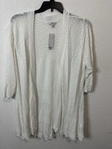 Croft &amp; Barrow White Knit Open Front Women’s Cardigan Sweater Size 2XL - $29.69
