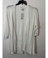 Croft &amp; Barrow White Knit Open Front Women’s Cardigan Sweater Size 2XL - $40.58 CAD