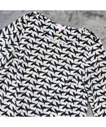 Pixley Womens Blouse Top Size S Black White Bird Print 3/4 Sleeve Career... - $487.23 MXN