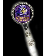 Minnesota Vikings work Retractable Reel ID Badge Holder nurse Cna Rn Lpn... - $4.80