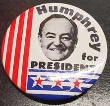 Humphrey for President - Hubert Humphrey - photo campaign button - $9.28