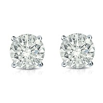 1CT Round Certified GRA Moissanite Solitaire Stud Earrings 14K White Gold Plated - $62.32