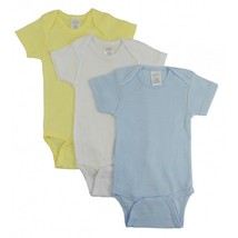 Baby Onezies Boy 3 Pack Cotton Pastels Short Sleeve Bodysuit Infant NB, S, M, L - £13.38 GBP