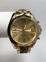 NEW Geneva Platinum 9377 Women&#39;s Oasis Gold Dial Leopard Polished Band Watch - £20.98 GBP