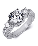 2.5 CT Carat Women&#39;s Bridal Anniversary Engagement Ring Sterling Silver ... - £44.12 GBP