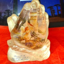 Vtg. Glass praying hands~Faith lights the way~From the In Gods light col... - £21.68 GBP