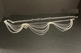Belly Dancer Belt Vintage Silver Tone Chain and Rhinestones - $30.80 CAD