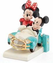 Lenox Disney Mickey &amp; Minnie&#39;s Car Figurine Vintage Joy Ride Mouse Showcase NEW - £166.84 GBP