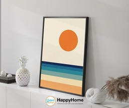 Sun Beach Abstract Wall Art Geometric Abstract Canvas Minimal Art Decor -P550 - £19.70 GBP+