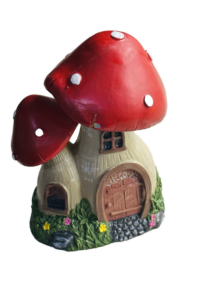 Miniature Fairy Garden Resin Mushroom House Micro Landscape Garden Decor 5” - $18.69