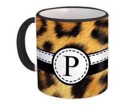 Monogram Letter P : Gift Mug Leopard Letter Initial ABC Animal Print CG7169P - £12.49 GBP