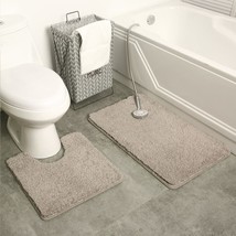 2 PCS Bathroom Rug Set, Ultra Soft Non Slip Bath Rug[31&#39;&#39;X20 +20&#39;&#39;X16&#39;&#39; U] Grey - £10.11 GBP