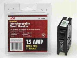 Ace 15 Amp Interchangeable Circuit Breaker Single Pole 1&quot;  TB115-ACE-CS - £3.95 GBP