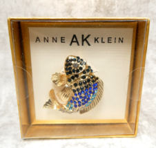 Anne Klein Gold Blue Green Crystal Enamel Fish Brooch Pin - NEW UNOPENED - $34.77 CAD