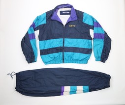 Vtg 90s Streetwear Mens L Spell Out United States Navy Windbreaker Track... - £77.64 GBP