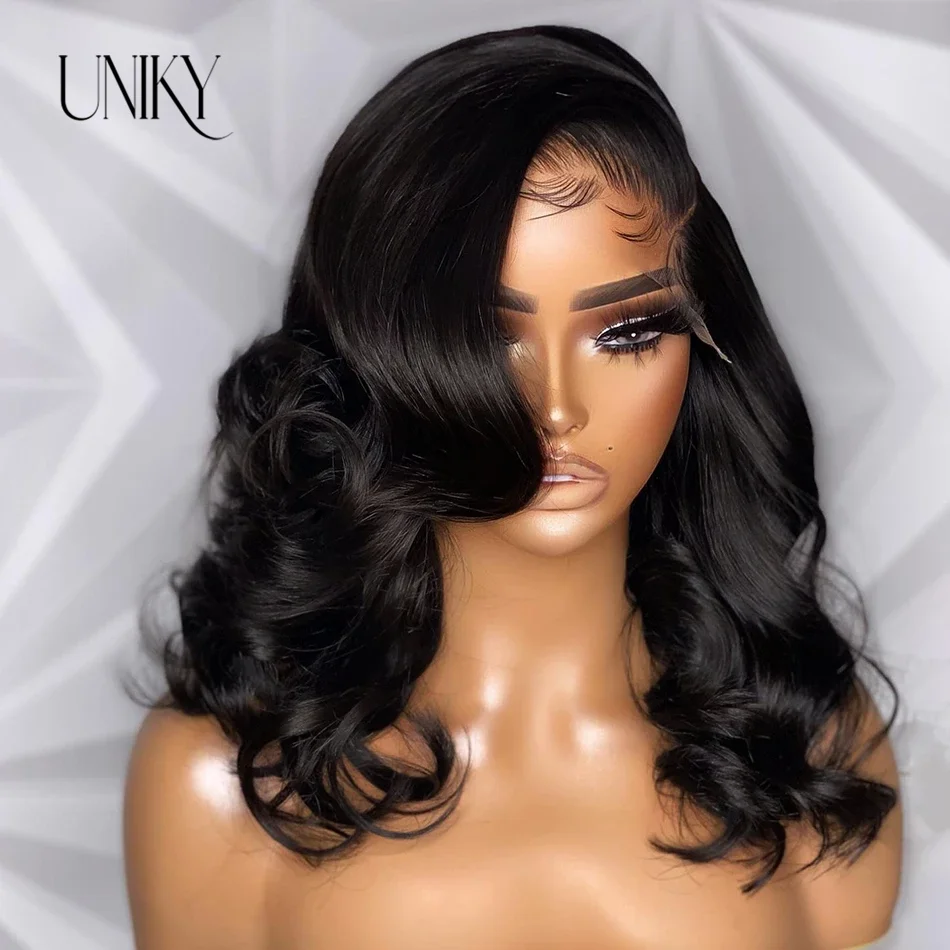 Brazilian Body Wave Short Bob Wigs Loose Bouncy Curly Human Hair Wig Wavy Si - £41.15 GBP+